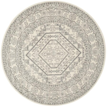 Safavieh 11 x 11 ft. Adirondack Round Power Loomed Rug; Ivory & Silver ADR108B-11R